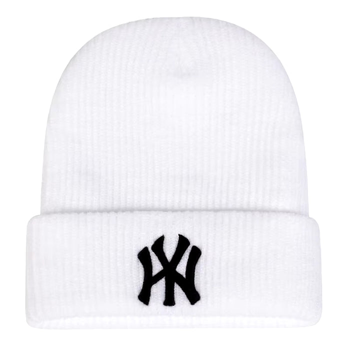 Unisex WY Letter Embroidered Beanies - Warm Autumn Winter Caps for Men and Women
