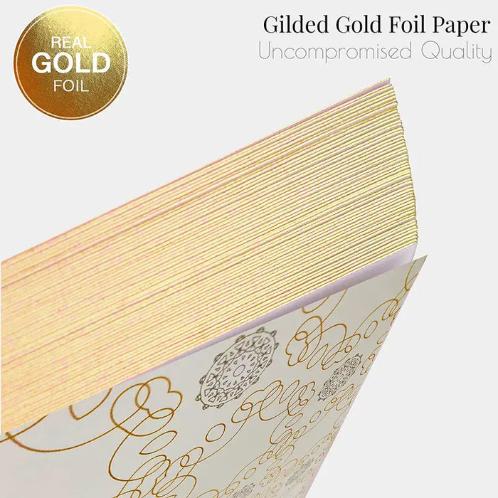 Gold Guest Book & Pen - 100 Pages