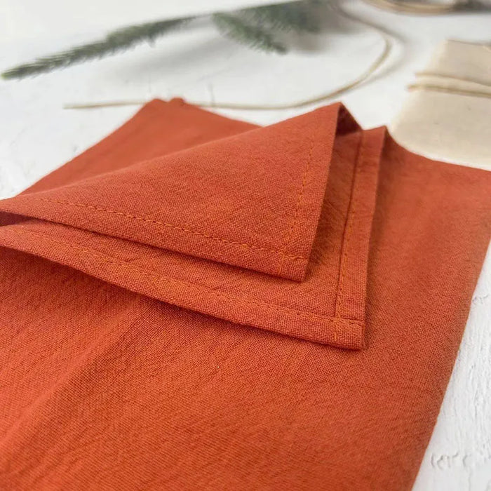 8Pcs Cotton Napkins 40X40CM Plain Washed Cotton Towel Dining Place Mats Wedding Party Restaurant Kitchen Cloths Table Decor