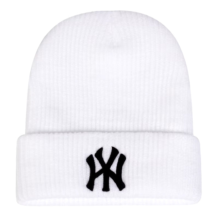 Unisex WY Letter Embroidered Beanies - Warm Autumn Winter Caps for Men and Women