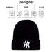 Unisex WY Letter Embroidered Beanies - Warm Autumn Winter Caps for Men and Women