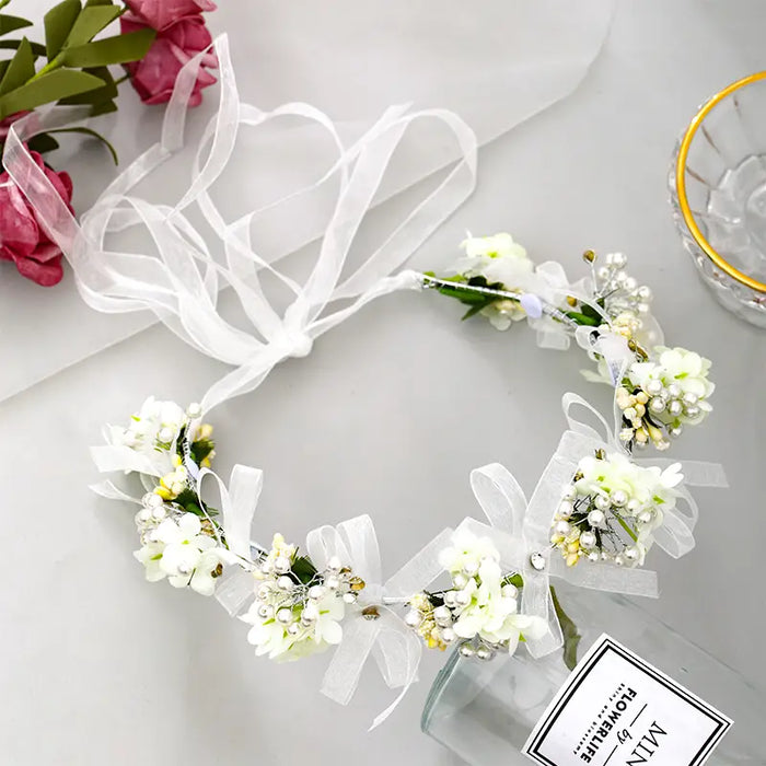 Elegant Flower Faux Pearl Headband