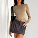 Women's Long Sleeve Solid Slim Fit Casual T-Shirt - Spring Autumn Streetwear Crop Top